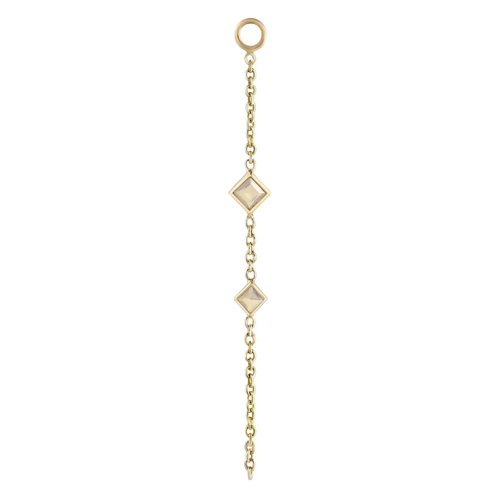 métier / double princess gemstone chain plaque charm - single