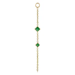métier / double princess gemstone chain plaque charm - single