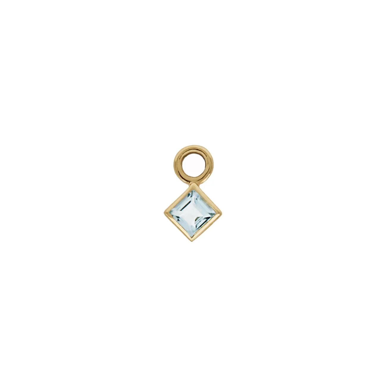 métier / princess cut gemstone plaque charm - single