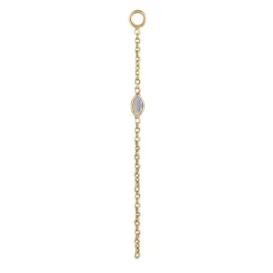 métier / single marquise gemstone chain plaque charm - single