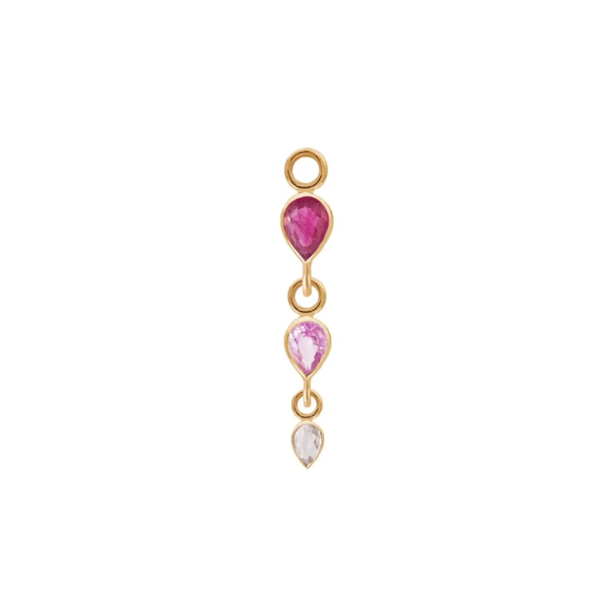 métier / triple pear gemstone plaque charm - single