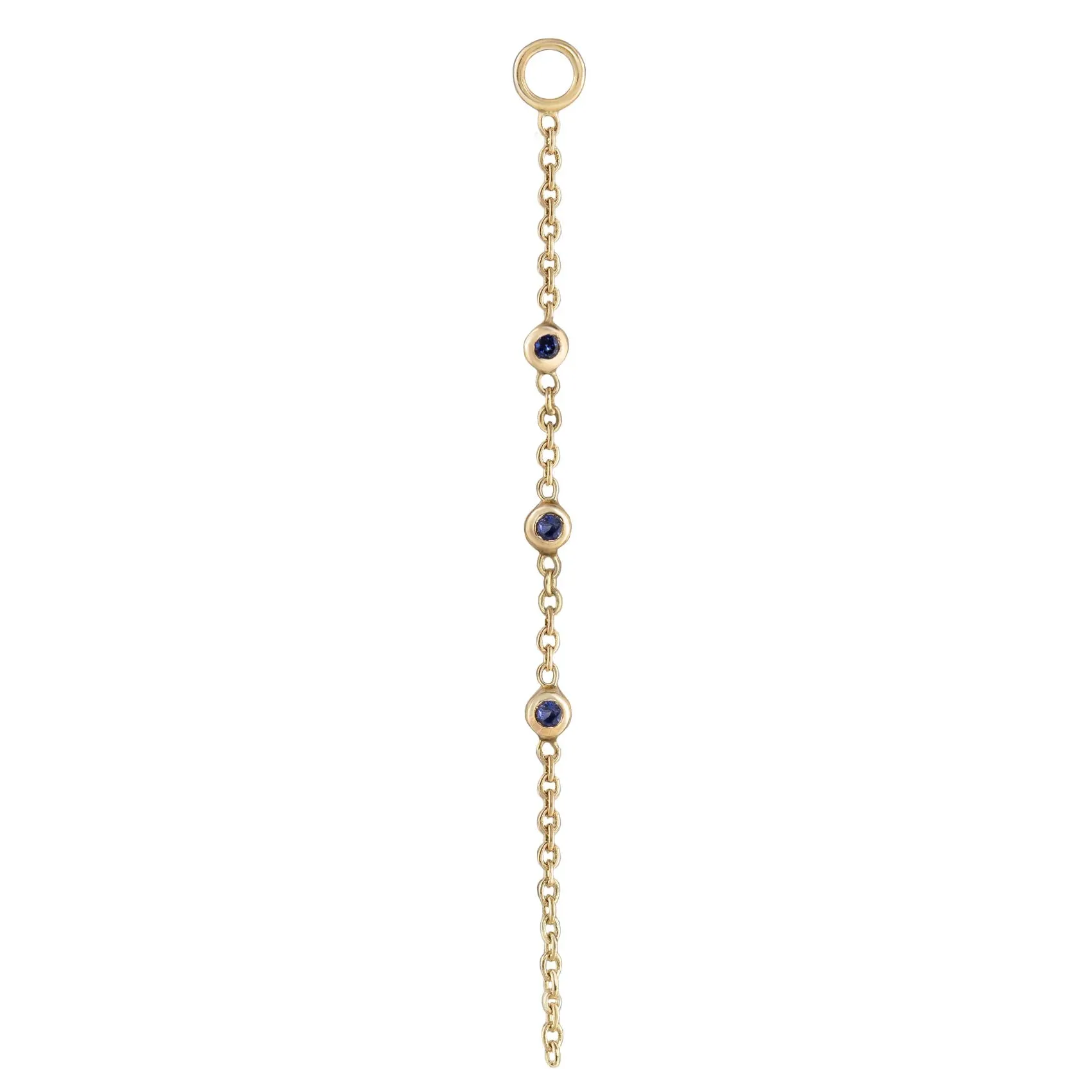 métier / triple round gemstone chain plaque charm - single