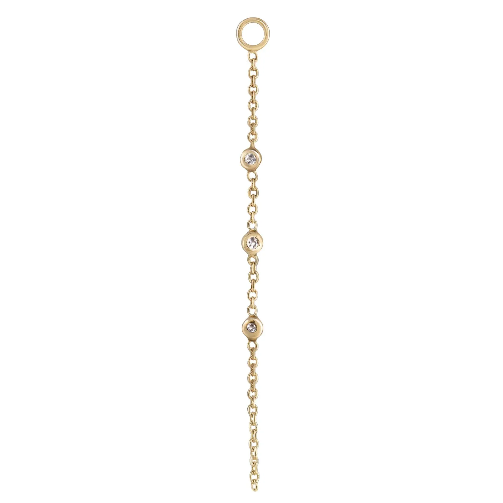 métier / triple round gemstone chain plaque charm - single