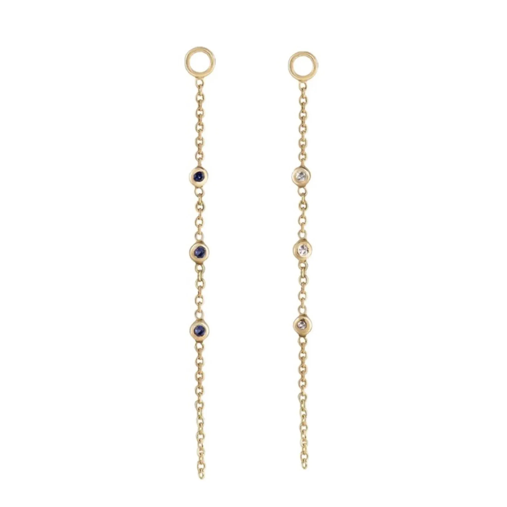 métier / triple round gemstone chain plaque charm - single