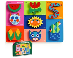 Mudpuppy Mis Amigos-My Friends Wooden Tray Puzzle