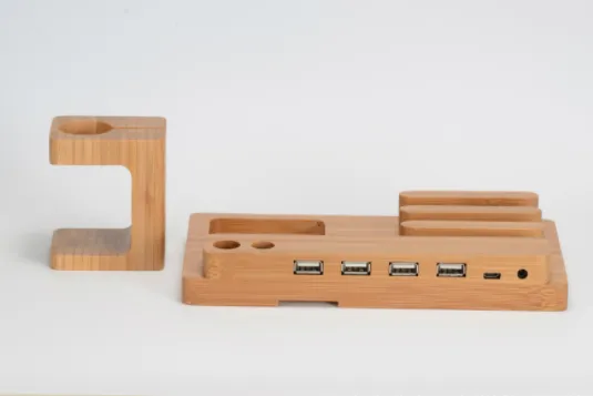 Multi-Function Wood Charging Stand