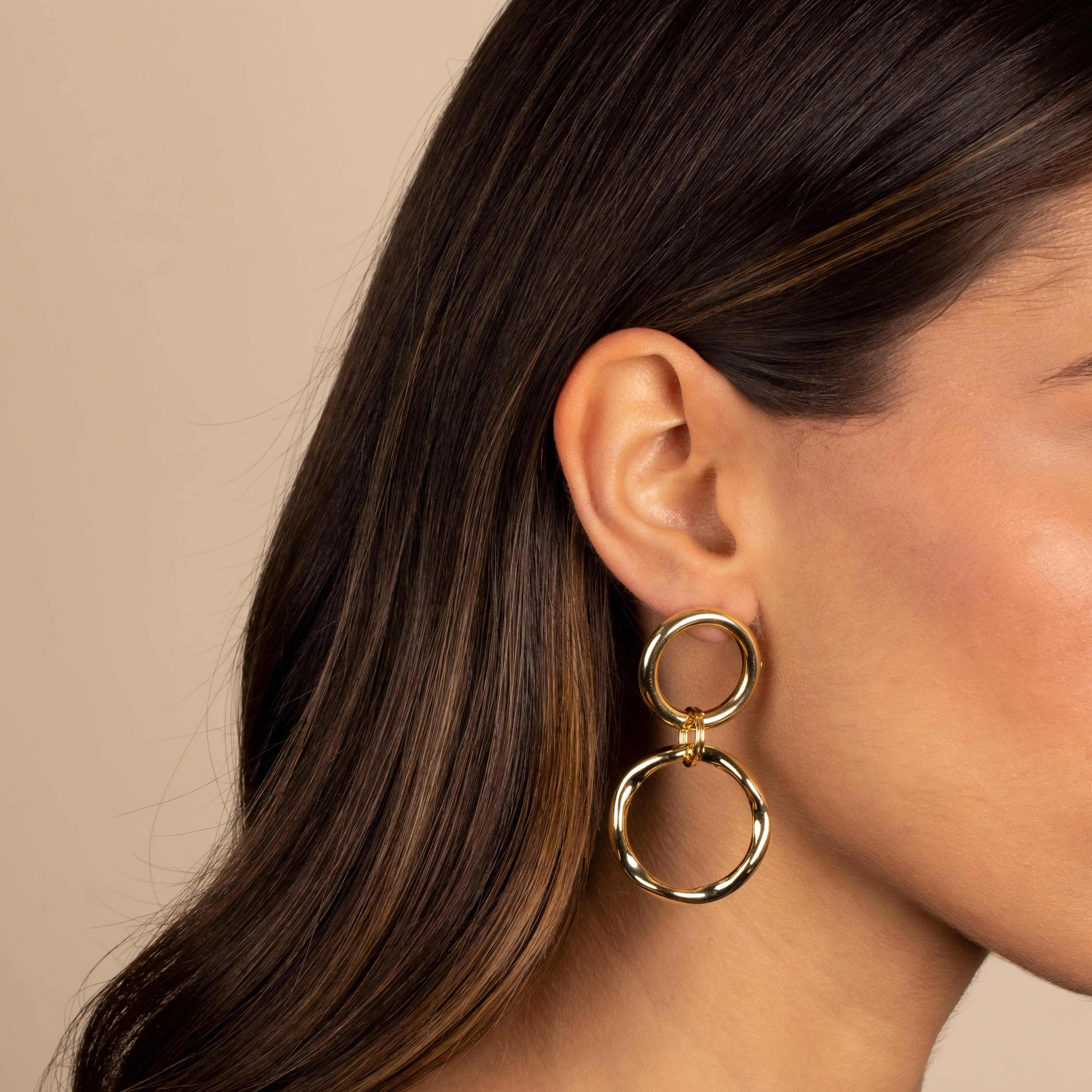 Multi Shape Open Looped Dangling Stud Earring