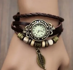 Multicolor High Quality Women Genuine Leather Vintage Quartz Dress Watch