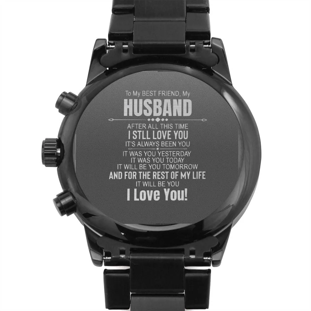 My Husband My Best Friend Engraved Watch
