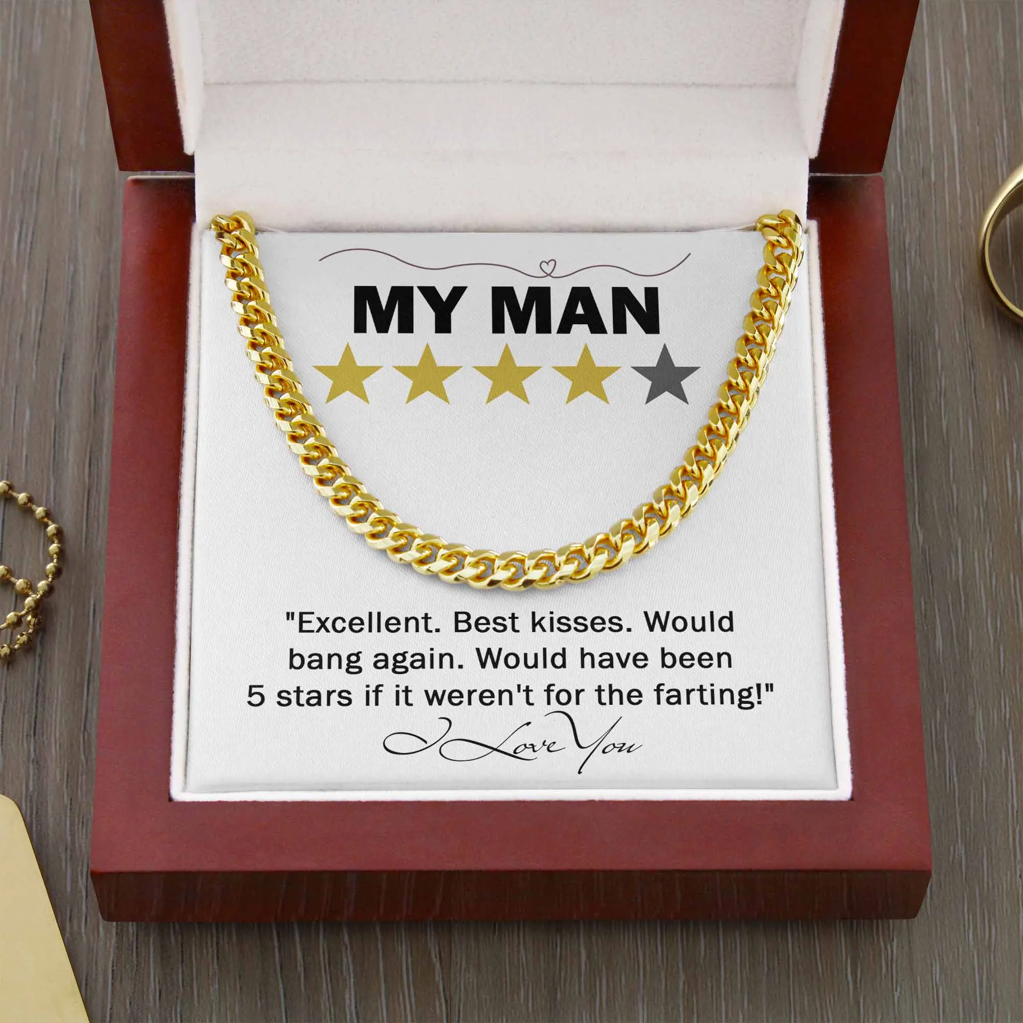 My Man Excellent Best Kisses Would Bang Again | Cuban Link Chain Necklace