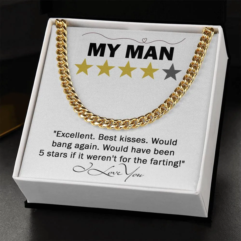 My Man Excellent Best Kisses Would Bang Again | Cuban Link Chain Necklace