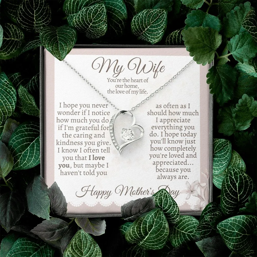 My Wife, The Heart of Our Home Mother's Day Necklace
