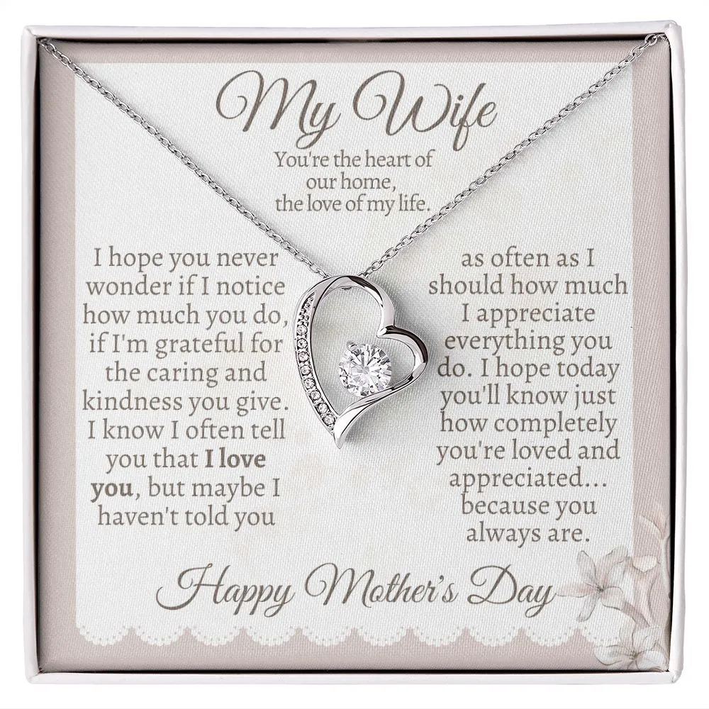 My Wife, The Heart of Our Home Mother's Day Necklace