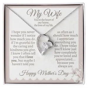 My Wife, The Heart of Our Home Mother's Day Necklace