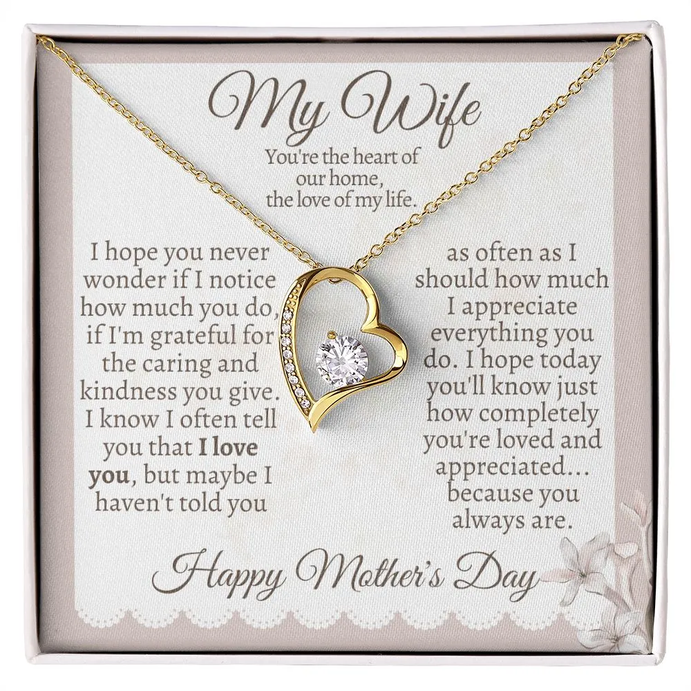 My Wife, The Heart of Our Home Mother's Day Necklace