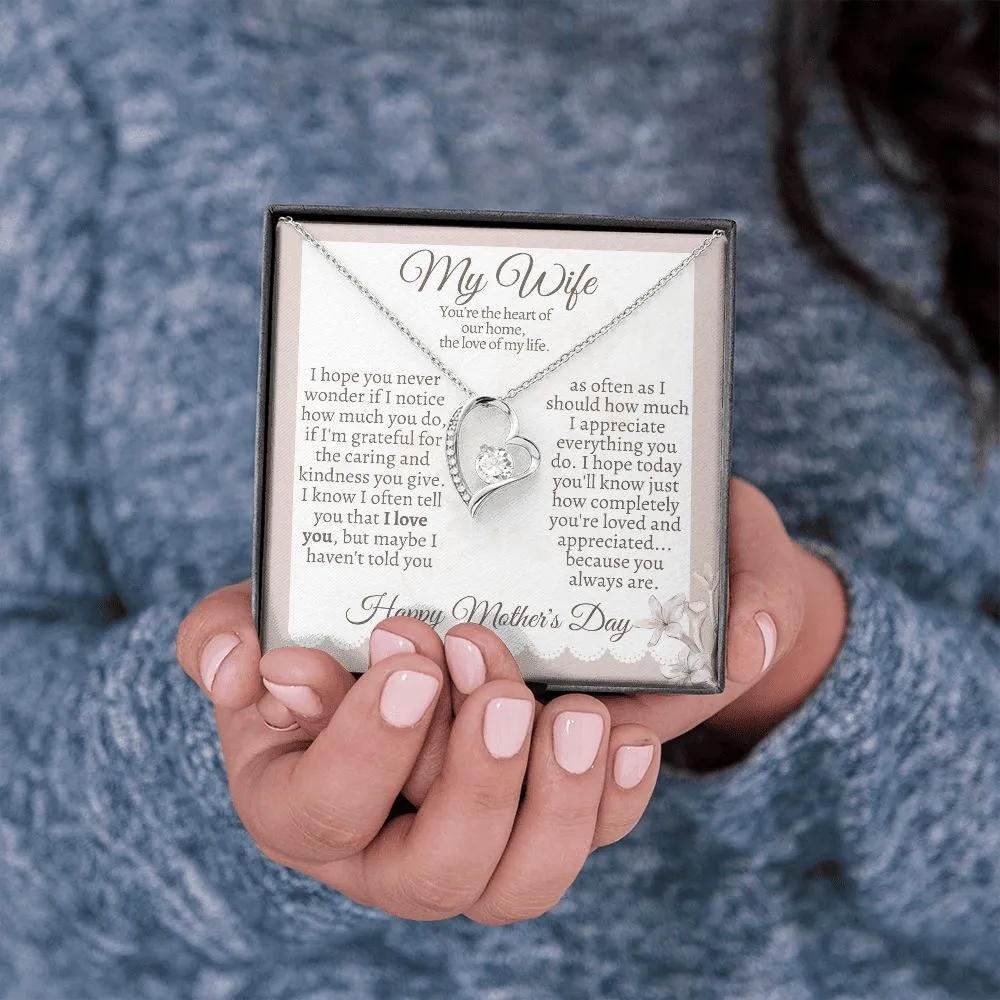 My Wife, The Heart of Our Home Mother's Day Necklace