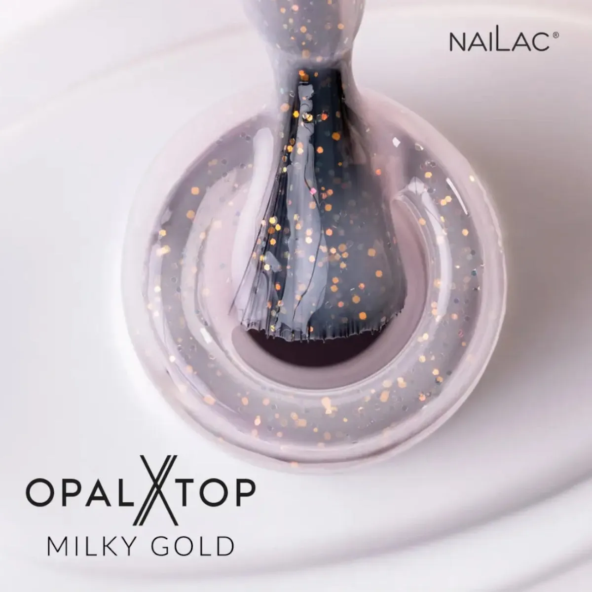 NaiLac Hybrid UV/LED Top OpalX Milky Gold