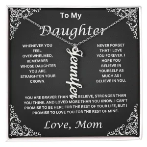 Name Necklace To My Daughter Love Mom