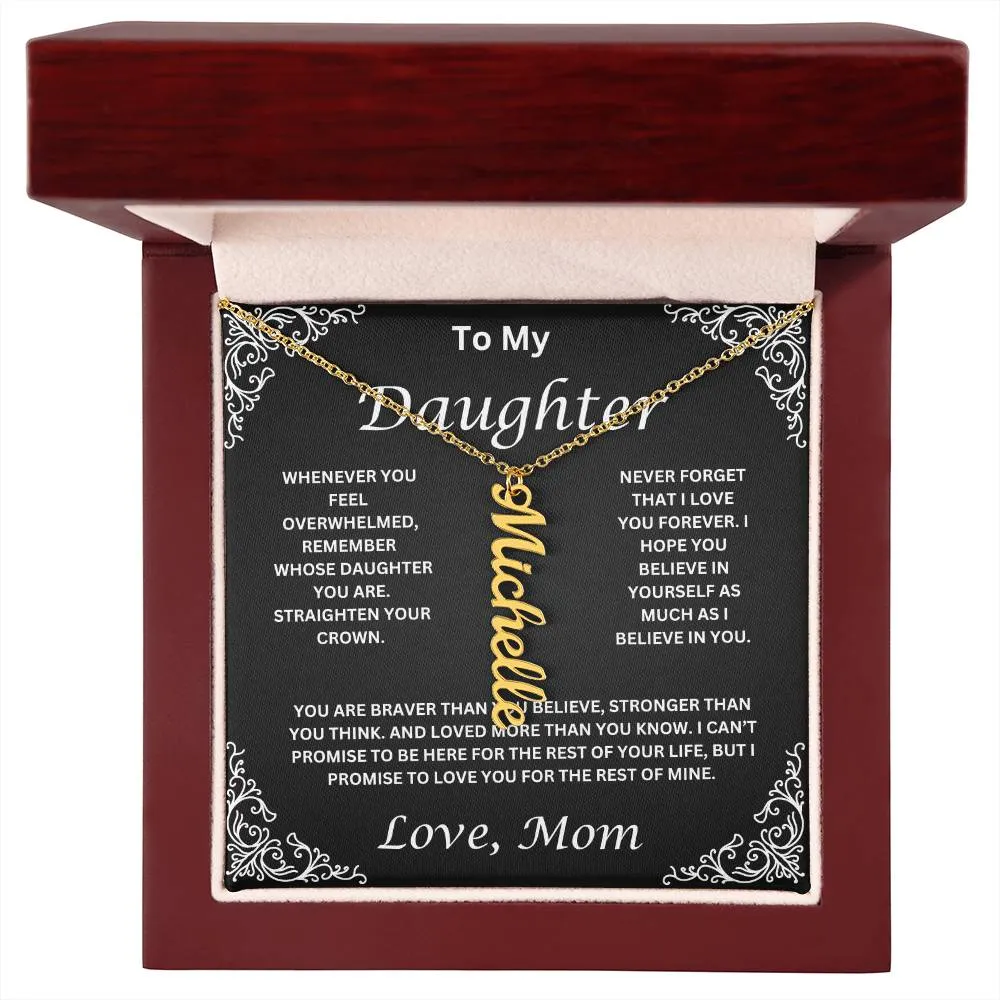 Name Necklace To My Daughter Love Mom