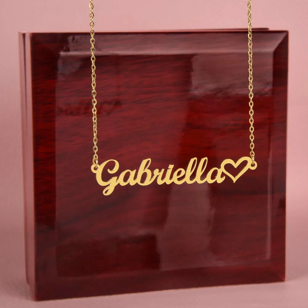 Name Necklace With Heart (No Message Card)