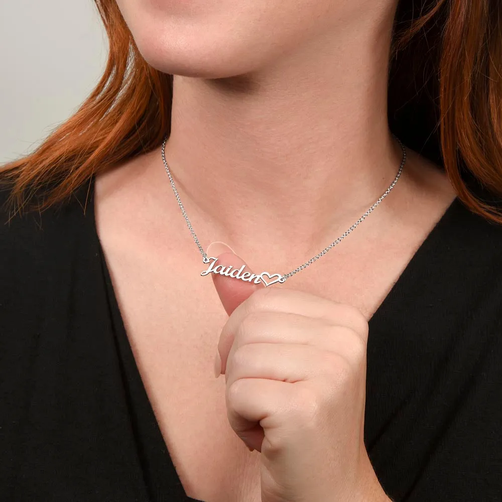 Name Necklace With Heart (No Message Card)