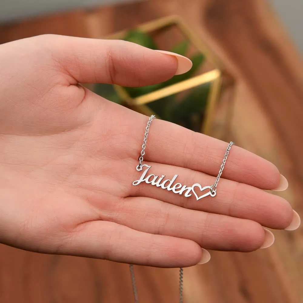Name Necklace With Heart (No Message Card)