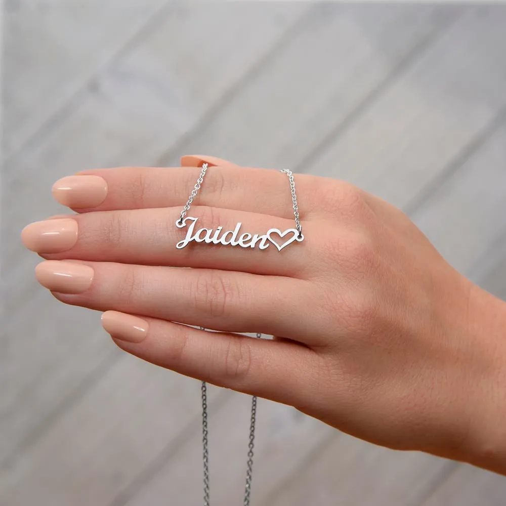 Name Necklace With Heart (No Message Card)