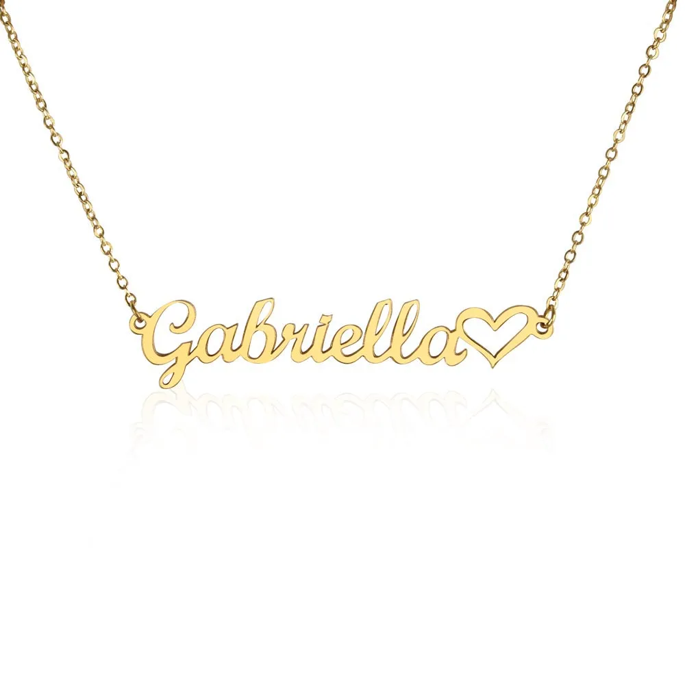 Name Necklace With Heart (No Message Card)