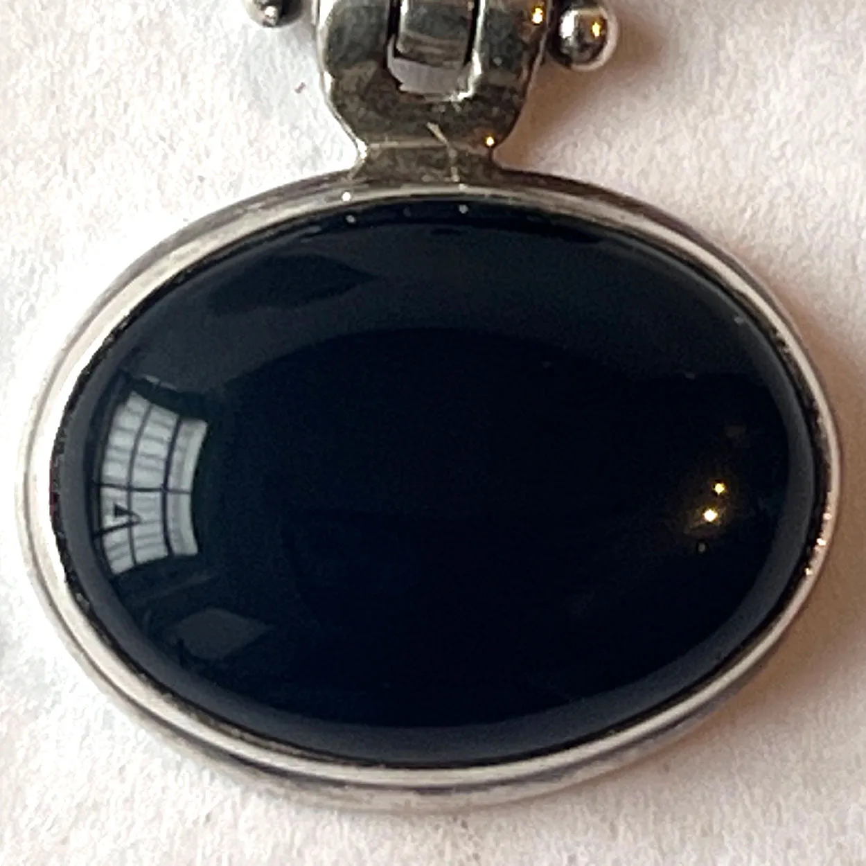 Native American NANCY CUSTER Druzy Quartz, Freshwater Pearl, Onyx Necklace Pendant