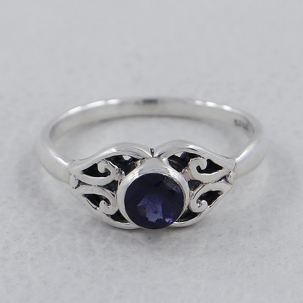 Natural Blue Topaz Silver Ring