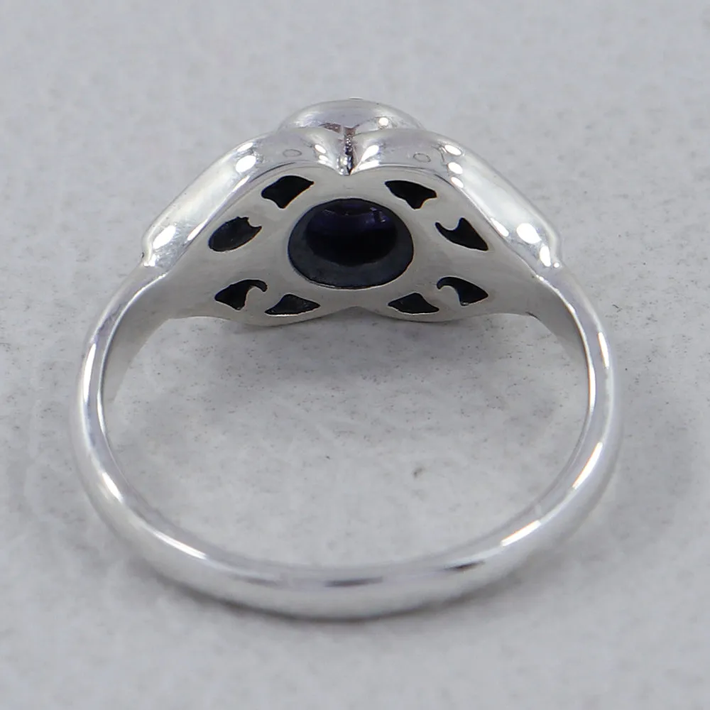 Natural Blue Topaz Silver Ring