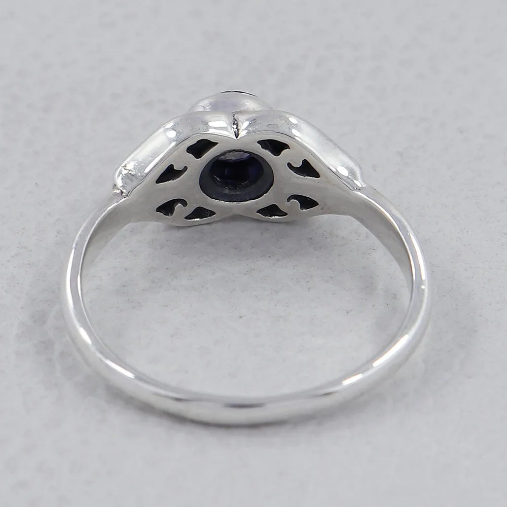 Natural Blue Topaz Silver Ring