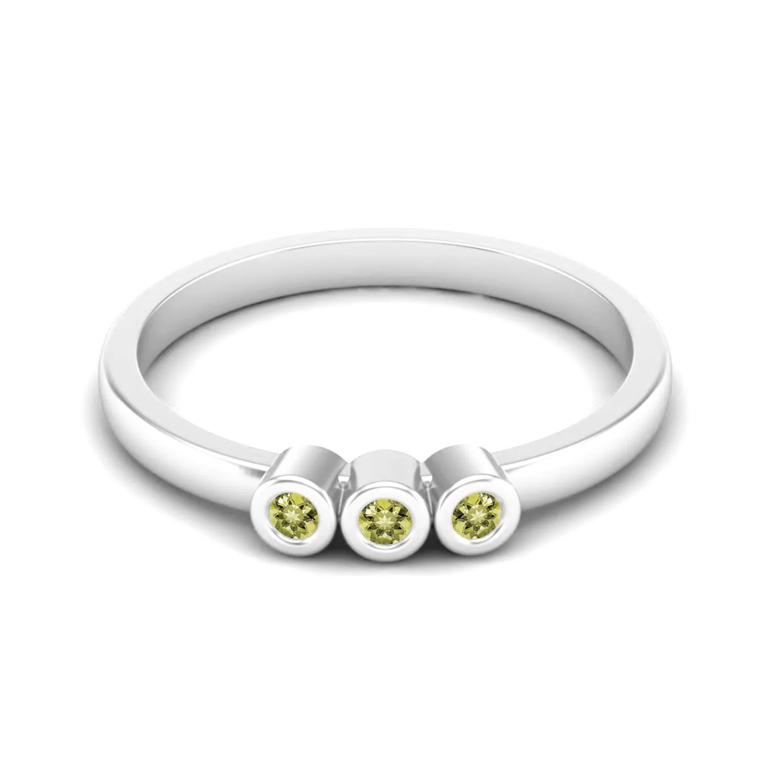 Natural Lemon Quartz Bridal Ring 925 Sterling Silver Minimalist Wedding Ring Unique Promise Ring