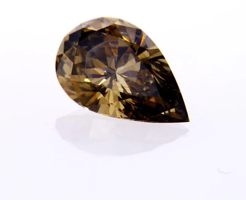 Natural Loose Diamond  Pear Cut Chocolate Brown Color 1.69 CT SI1 Clarity $9000