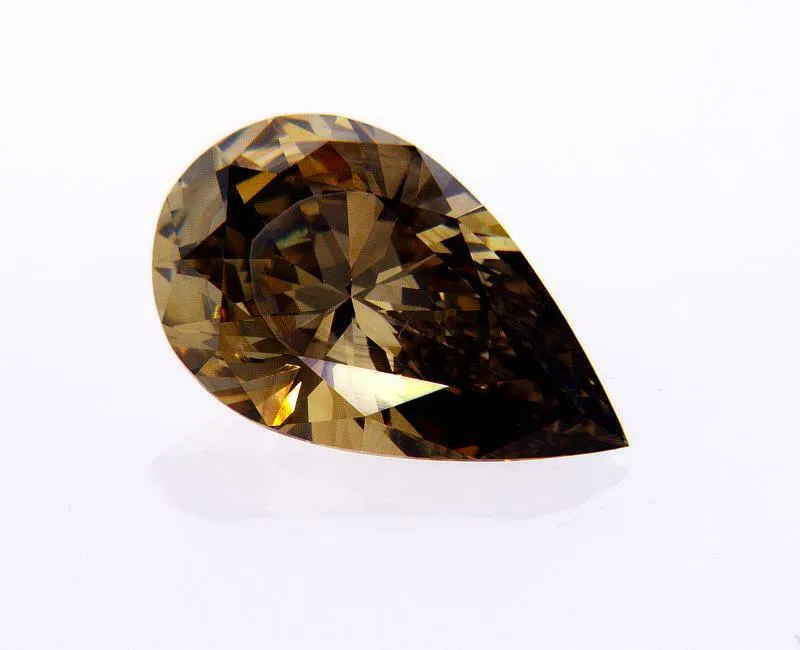 Natural Loose Diamond  Pear Cut Chocolate Brown Color 1.69 CT SI1 Clarity $9000
