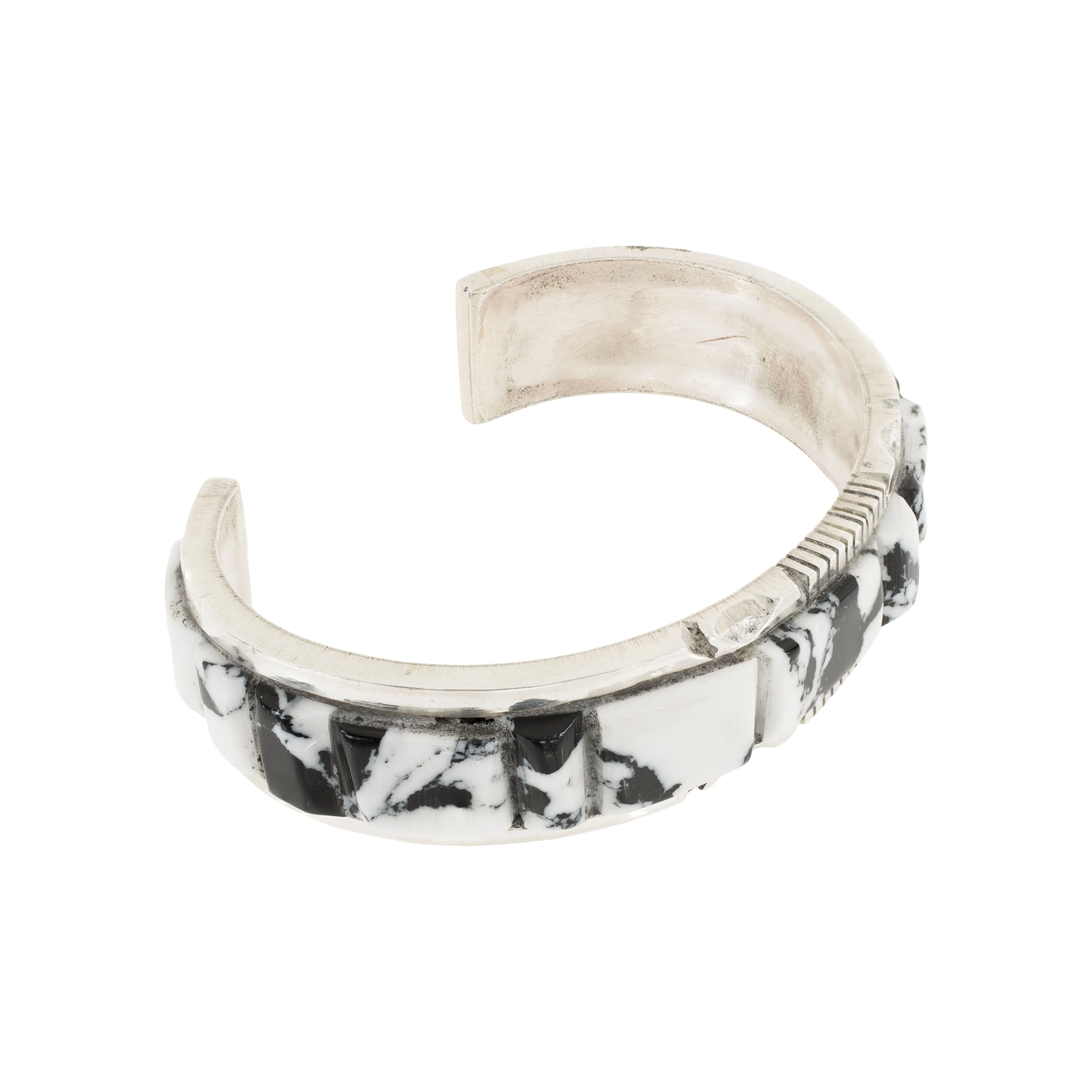 Navajo White Buffalo Turquoise Bracelet