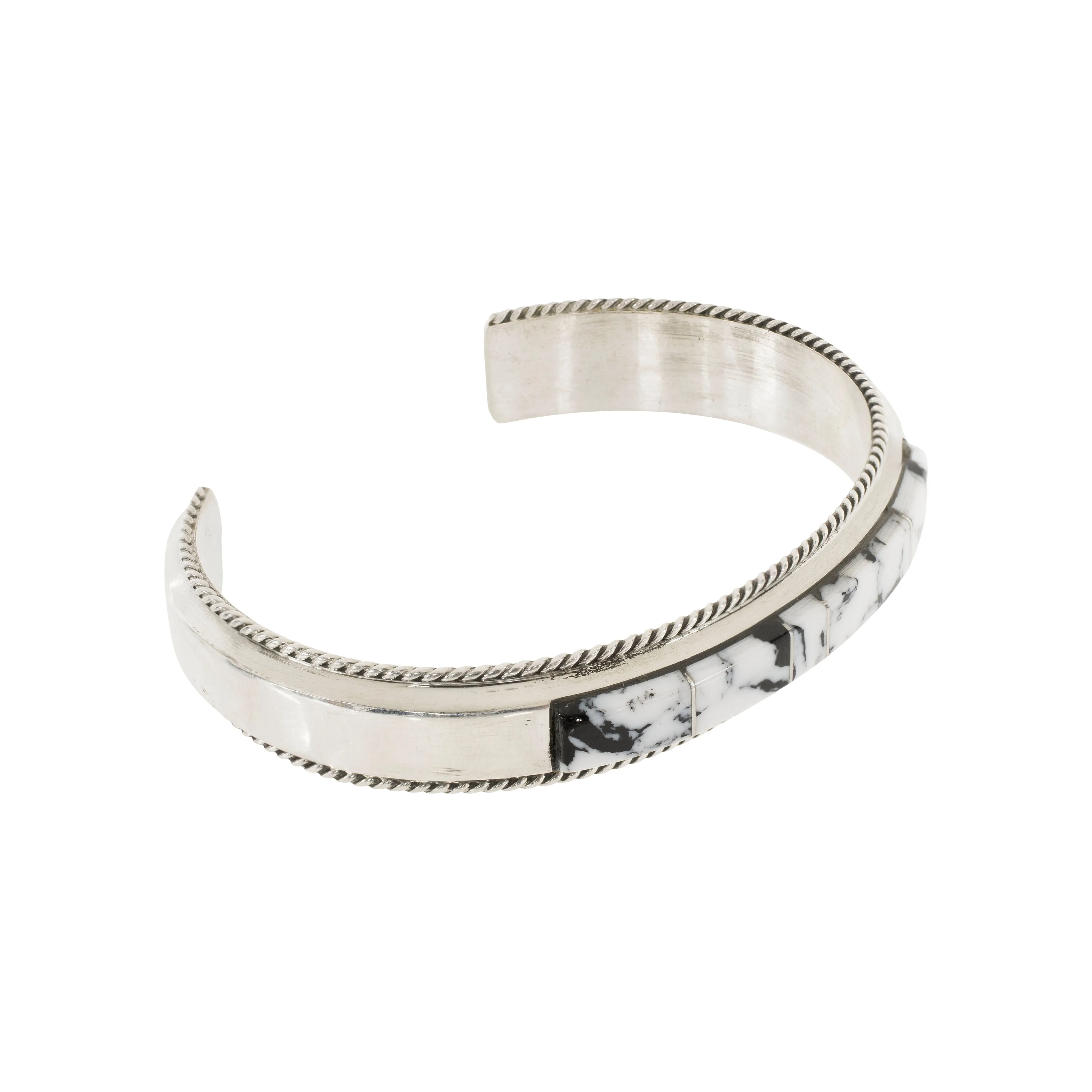 Navajo White Buffalo Turquoise Bracelet