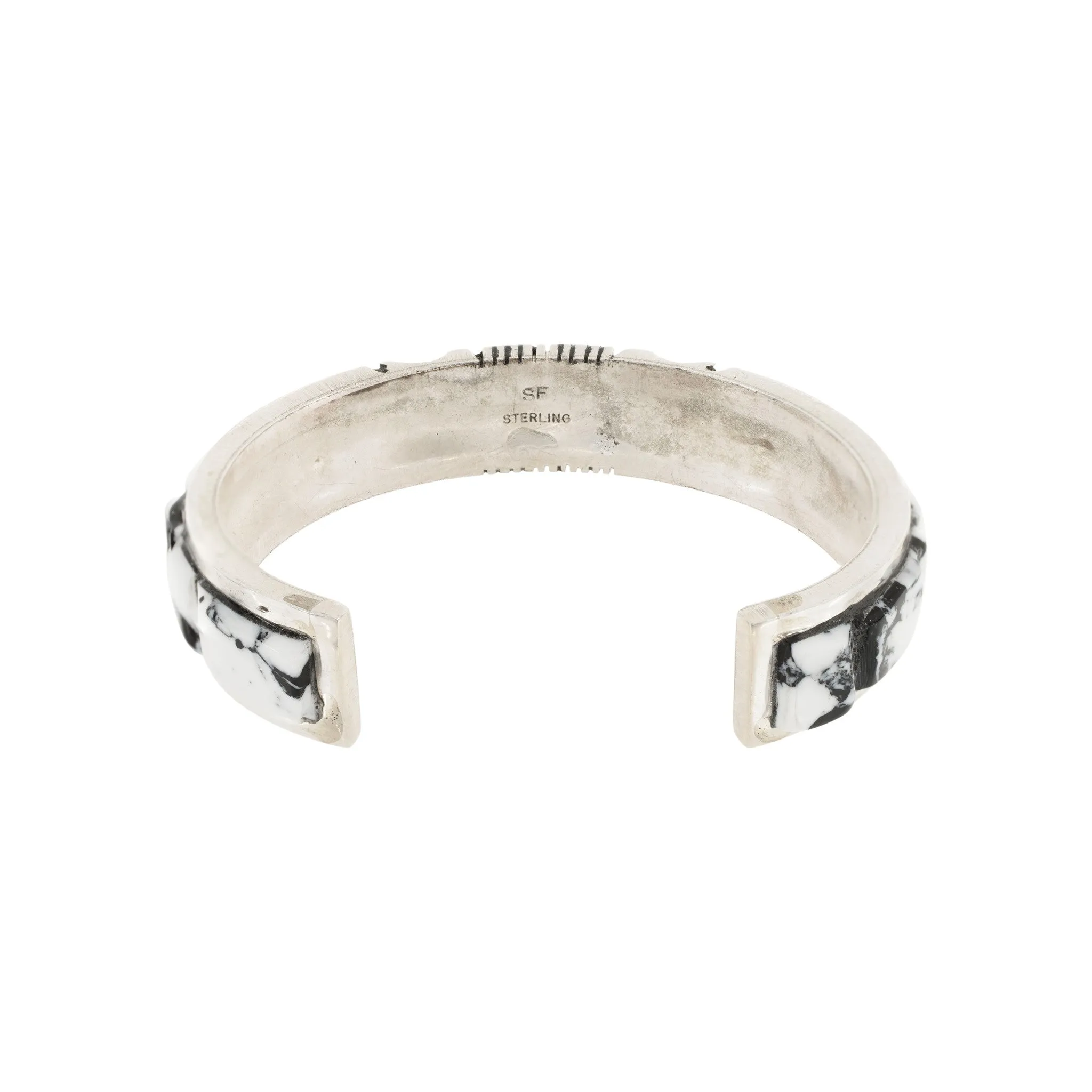 Navajo White Buffalo Turquoise Bracelet