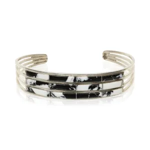 Navajo White Buffalo Turquoise Bracelet