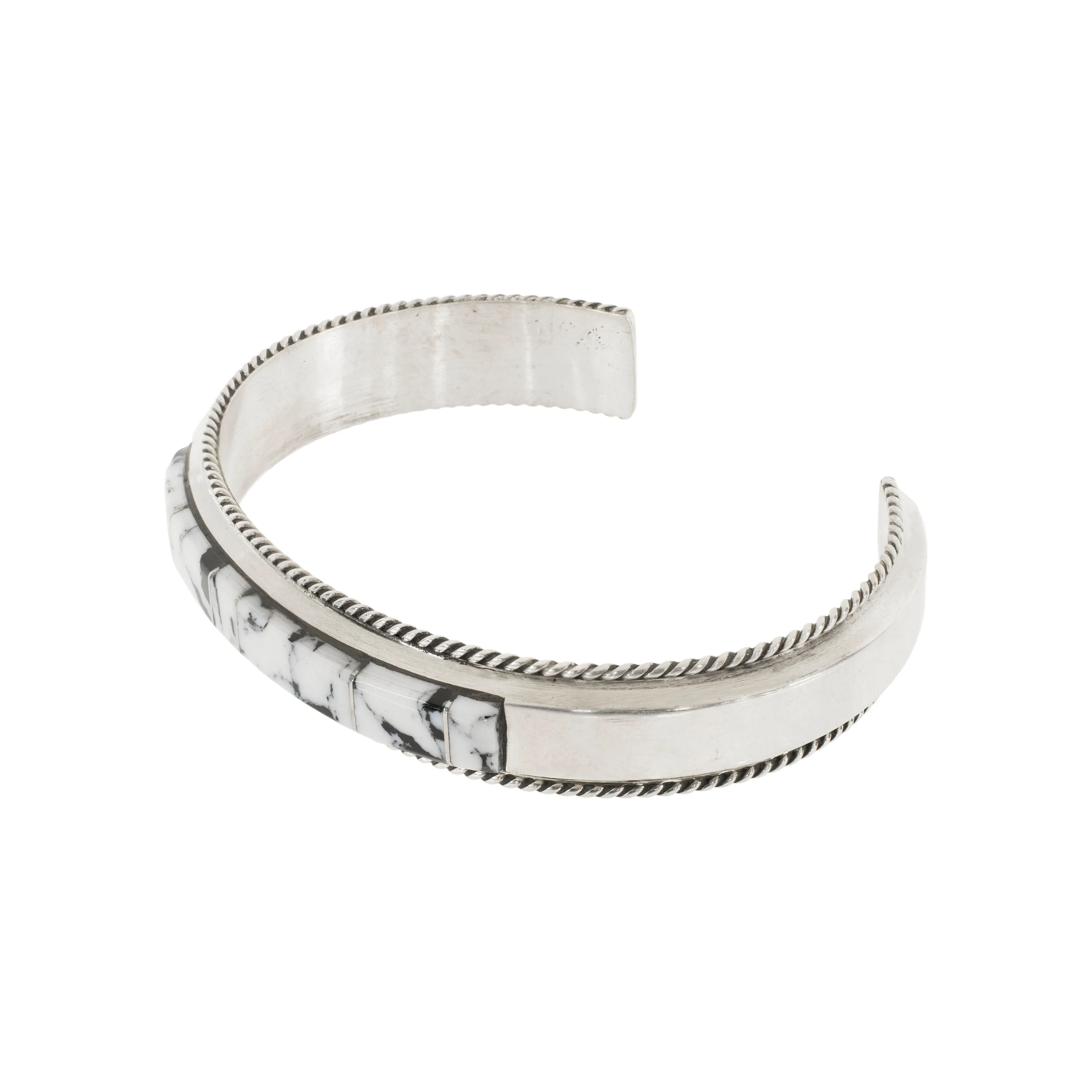 Navajo White Buffalo Turquoise Bracelet