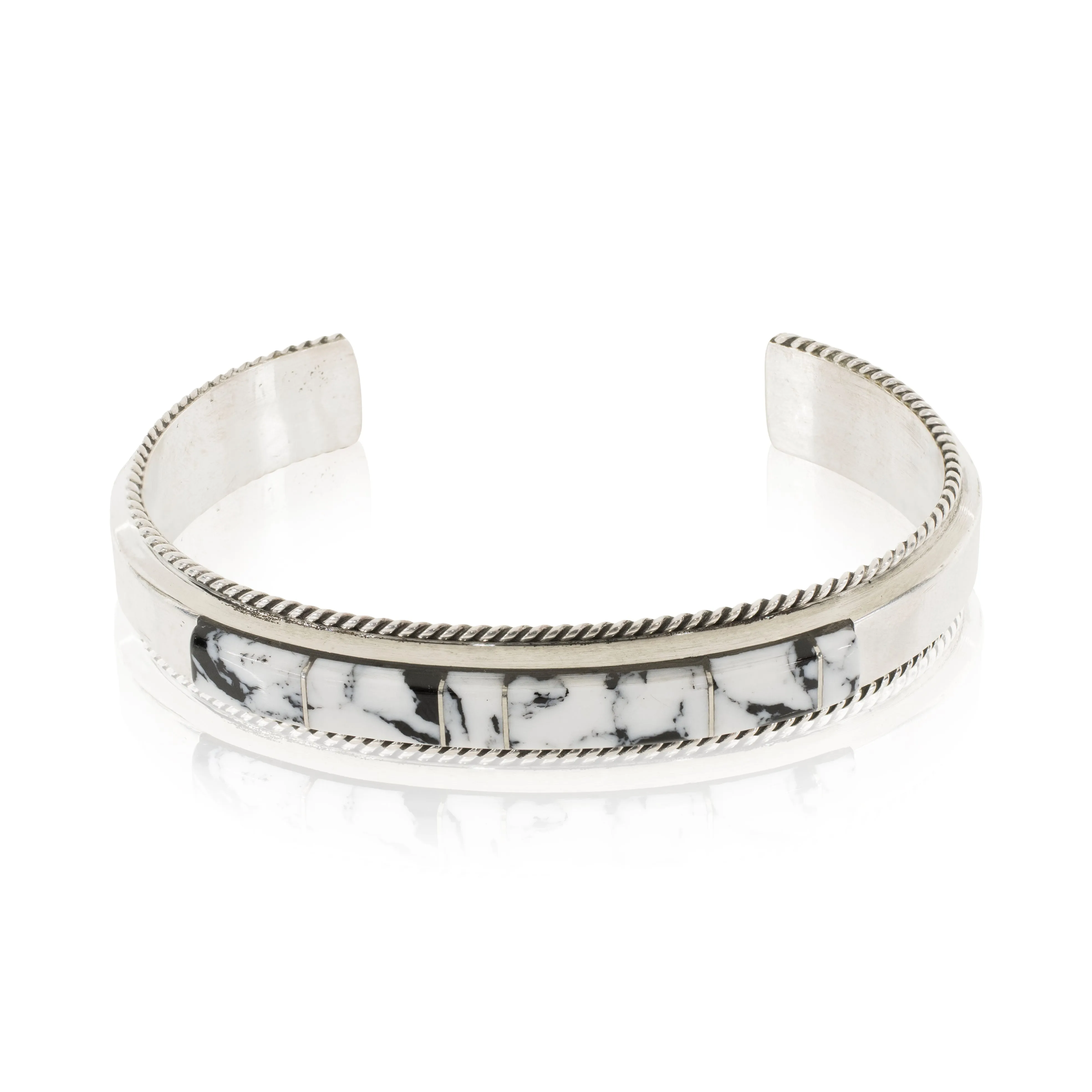 Navajo White Buffalo Turquoise Bracelet
