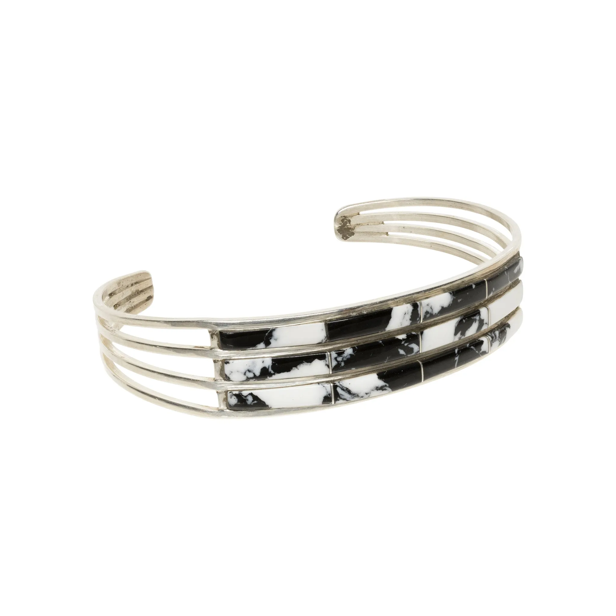 Navajo White Buffalo Turquoise Bracelet