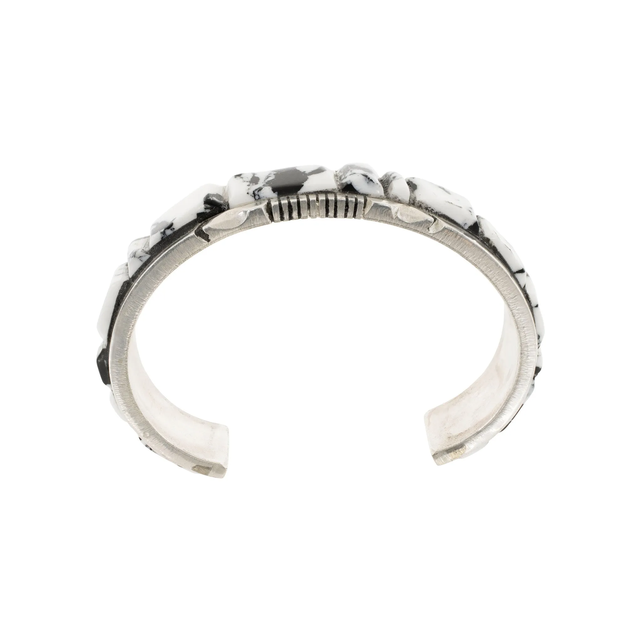 Navajo White Buffalo Turquoise Bracelet