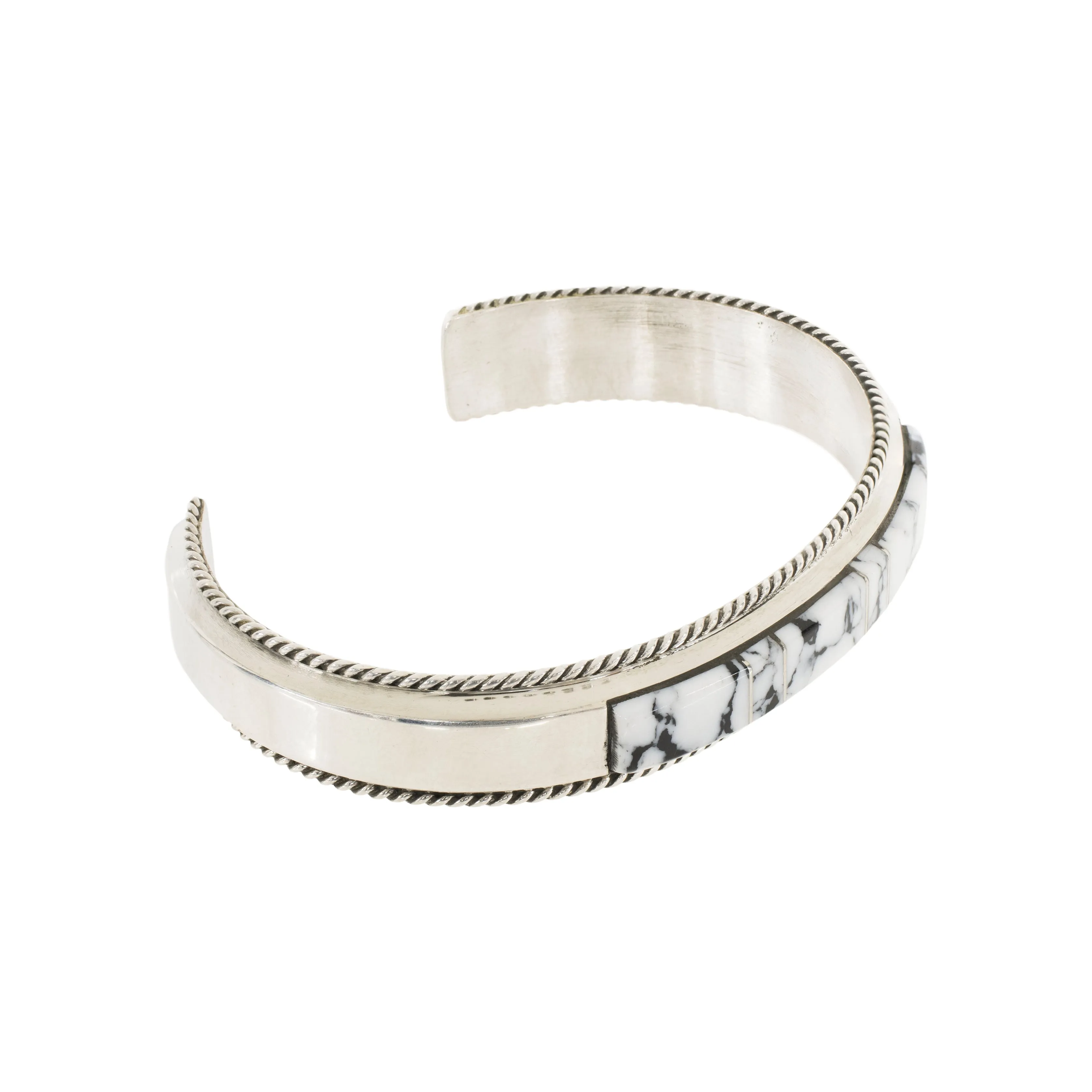 Navajo White Buffalo Turquoise Bracelet