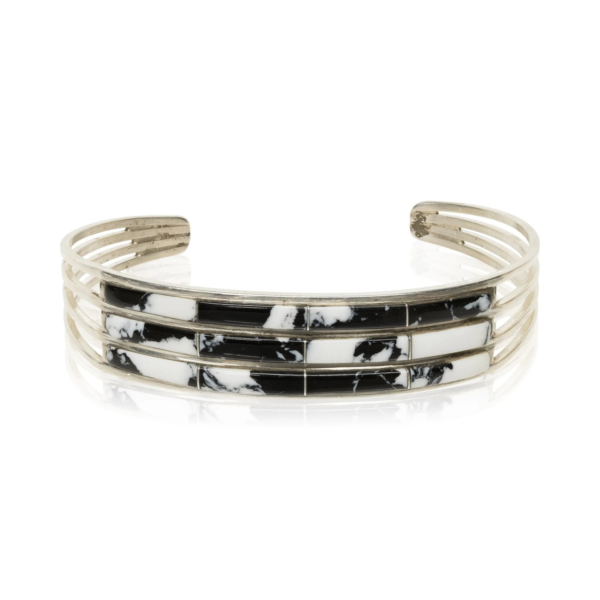 Navajo White Buffalo Turquoise Bracelet