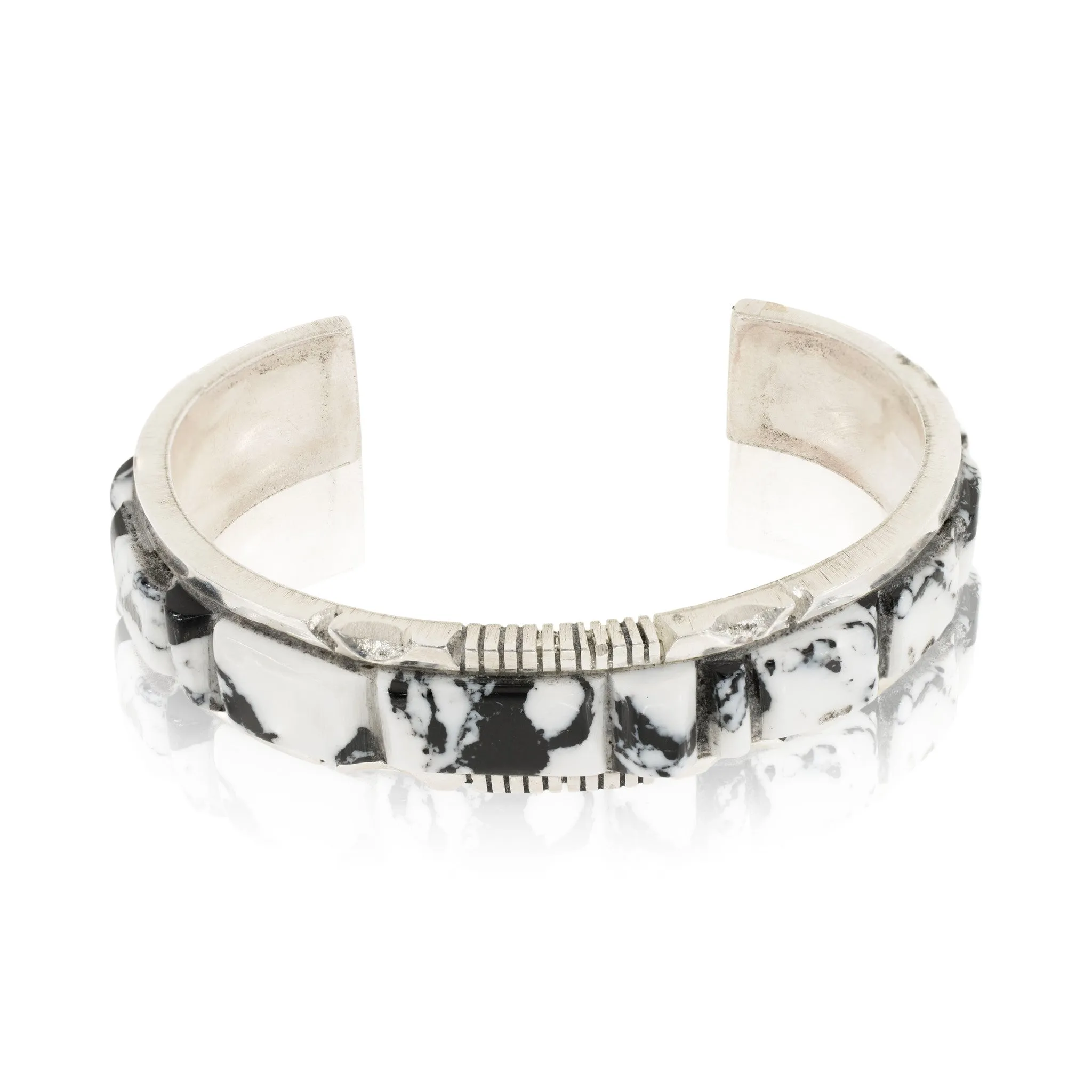 Navajo White Buffalo Turquoise Bracelet