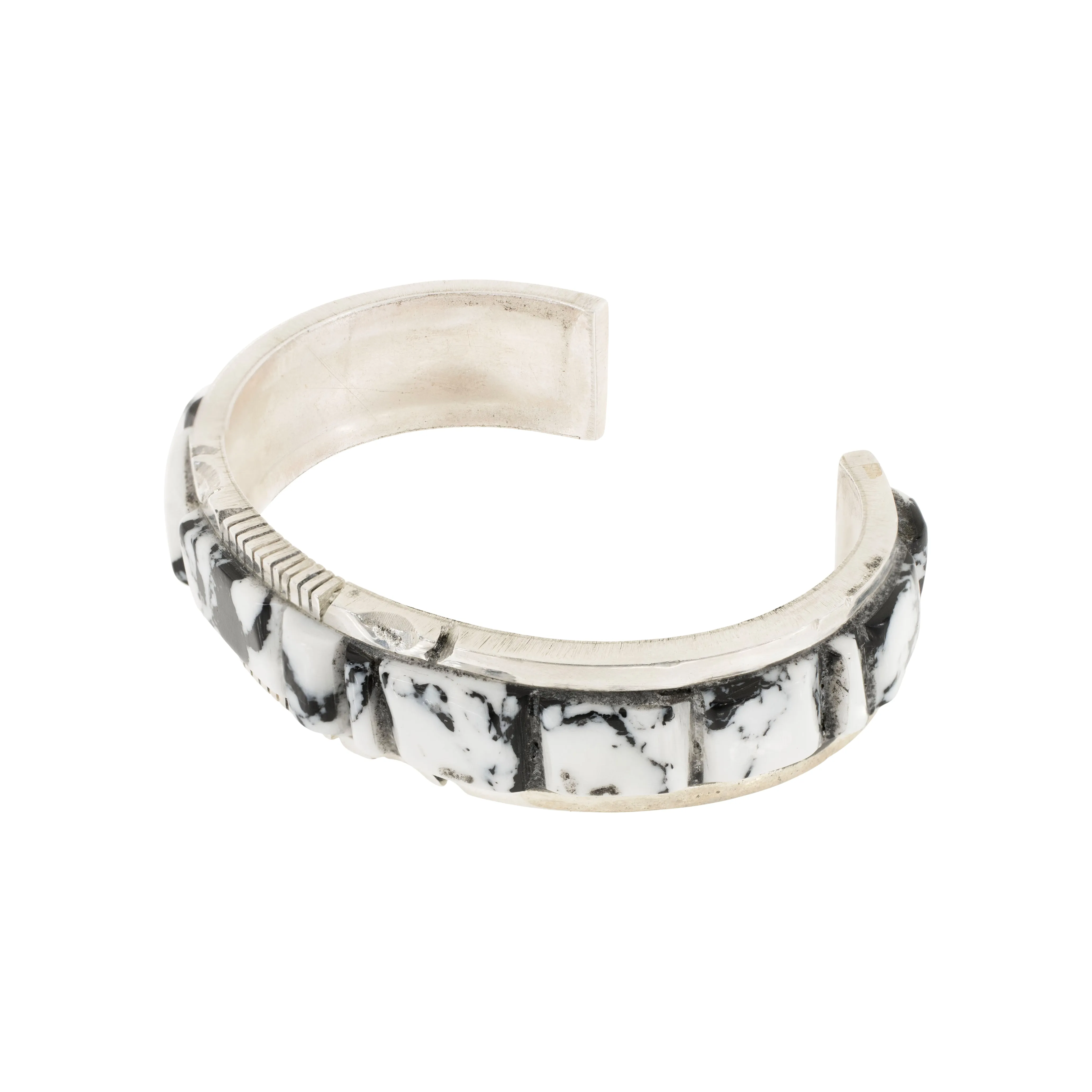 Navajo White Buffalo Turquoise Bracelet