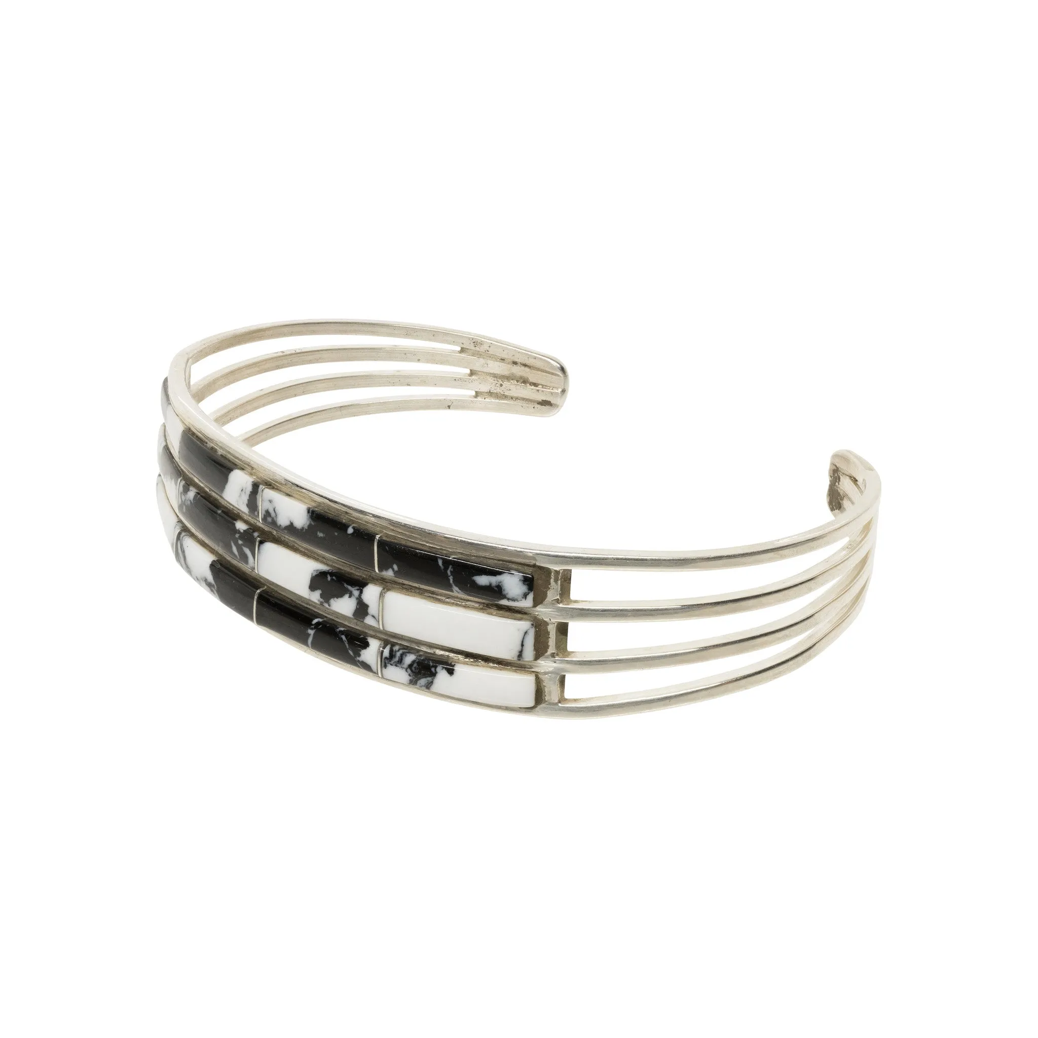 Navajo White Buffalo Turquoise Bracelet