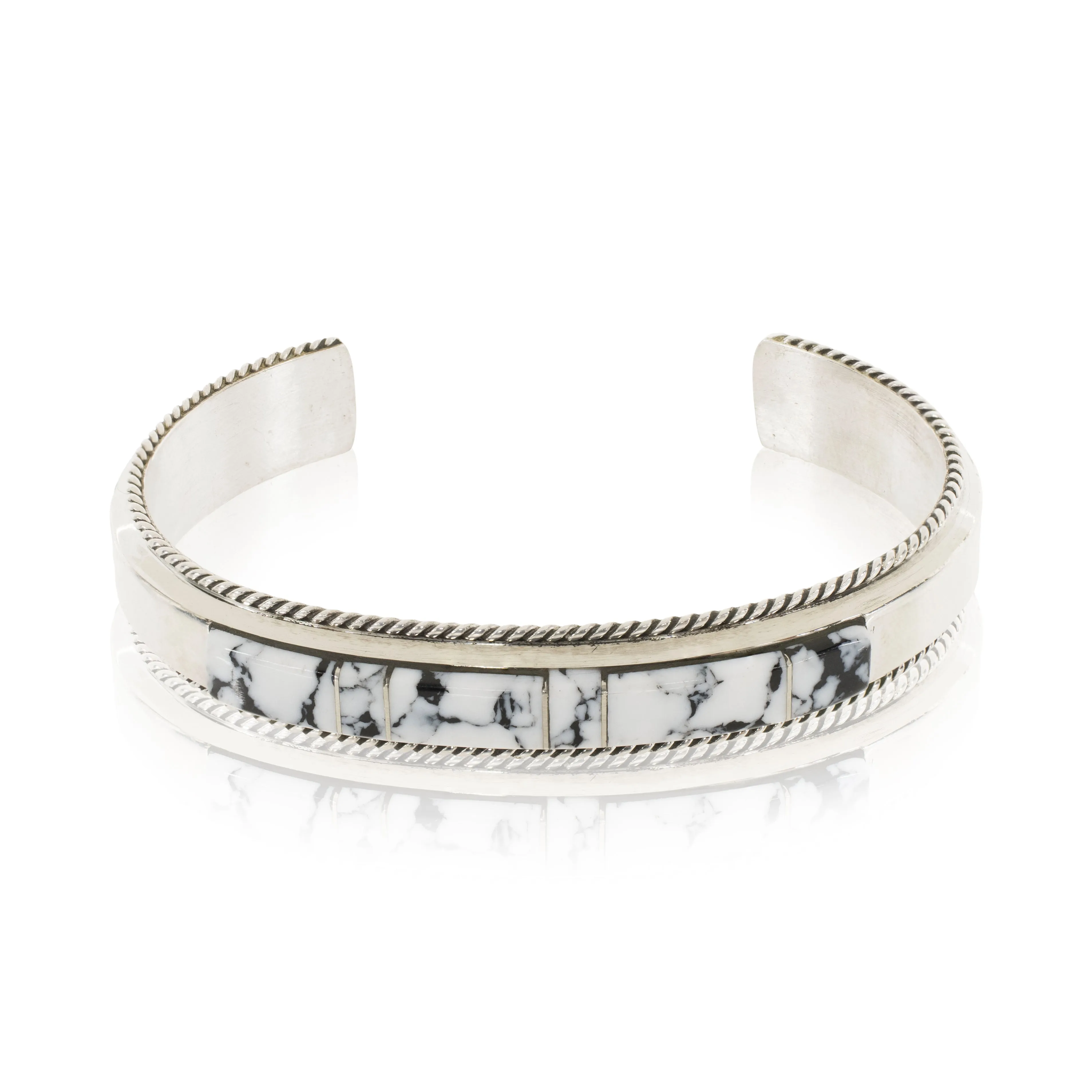 Navajo White Buffalo Turquoise Bracelet