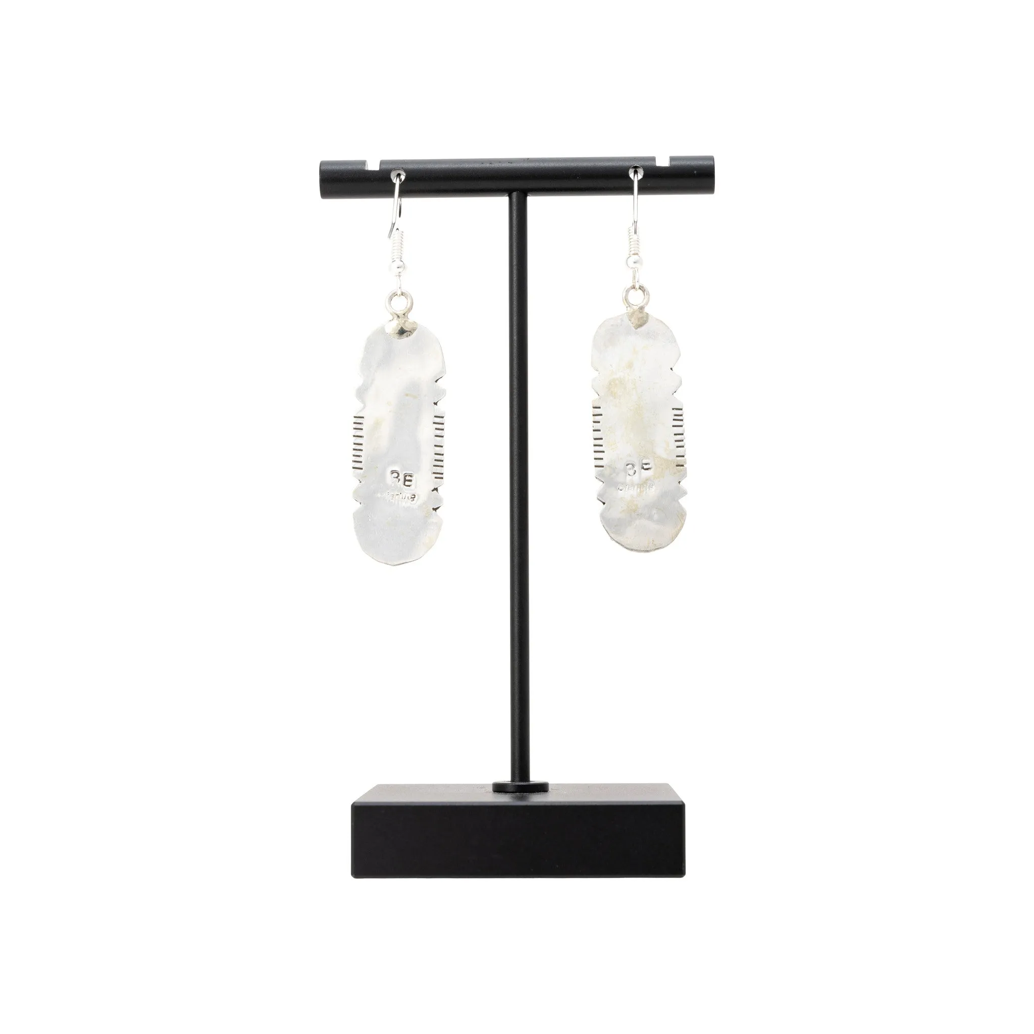 Navajo White Buffalo Turquoise Earrings